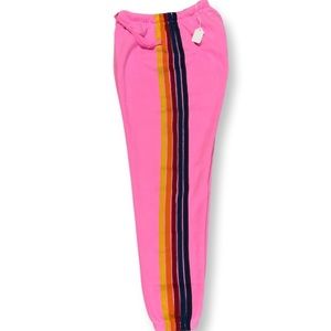 Neon pink aviator nation sweatpants